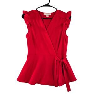 Monteau Los Angeles Women's Red Dress Blouse Size M